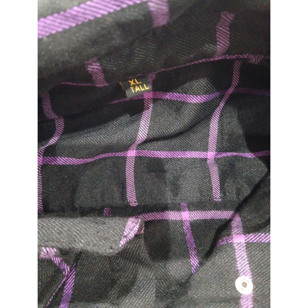 Demons Behind Me Flannel Button Up Shirt Skull Patch Sz XL Tall 2640 - Picture 6 of 15